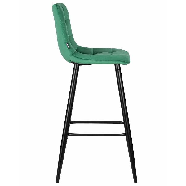 Стул барный DOBRIN Nicole LML-8078 черный матовый/зеленый велюр