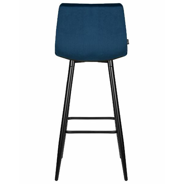 Стул барный DOBRIN Nicole LML-8078 черный матовый/темно-синий велюр