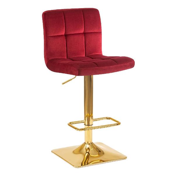 Стул барный DOBRIN Goldie LM-5016 бордовый велюр