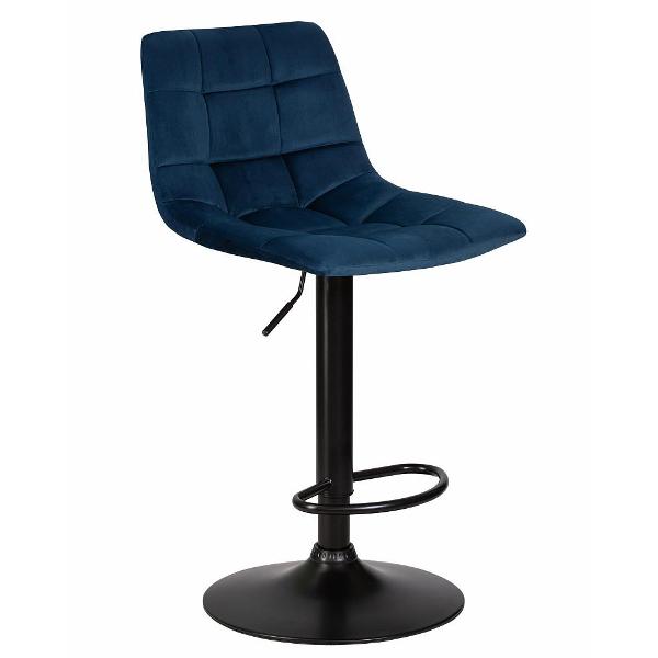 Стул барный DOBRIN Tailor Black LM-5017 синий велюр