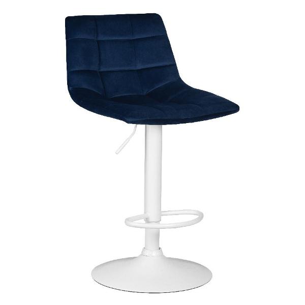 Стул барный DOBRIN Tailor White LM-5017 синий велюр