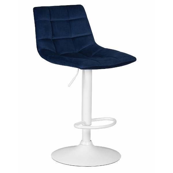 Стул барный DOBRIN Tailor White LM-5017 синий велюр