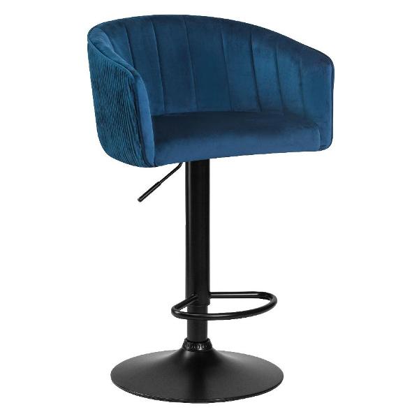 Стул барный DOBRIN Darcy Black LM-5025 синий велюр фото