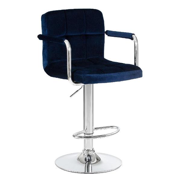 Стул барный DOBRIN Kruger Arm LM-5011 синий велюр