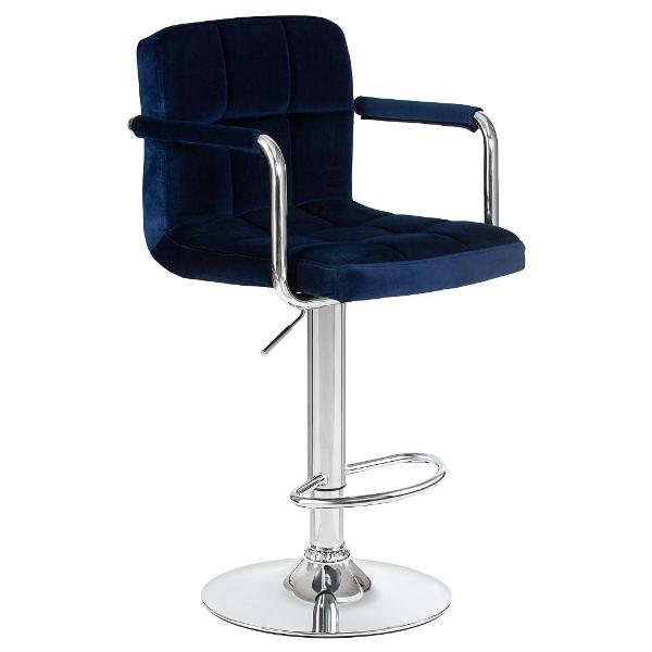 Стул барный DOBRIN Kruger Arm LM-5011 синий велюр