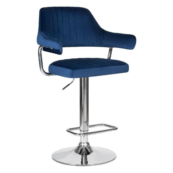 Стул барный DOBRIN Charly LM-5019 синий велюр