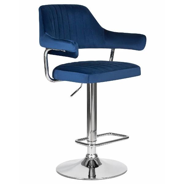 Стул барный DOBRIN Charly LM-5019 синий велюр