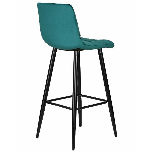 Стул барный DOBRIN Nicole LML-8078 черный мат./морской волны велюр