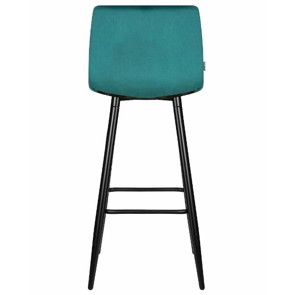 Стул барный DOBRIN Nicole LML-8078 черный мат./морской волны велюр