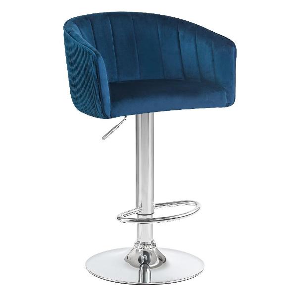 Стул барный DOBRIN Darcy LM-5025 синий велюр