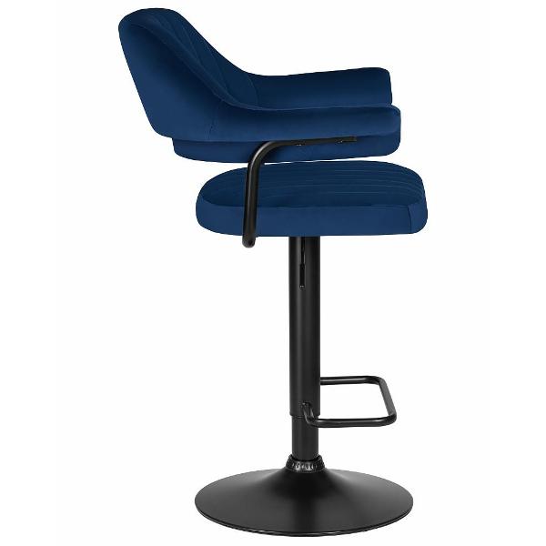 Стул барный DOBRIN Charly Black LM-5019 синий велюр