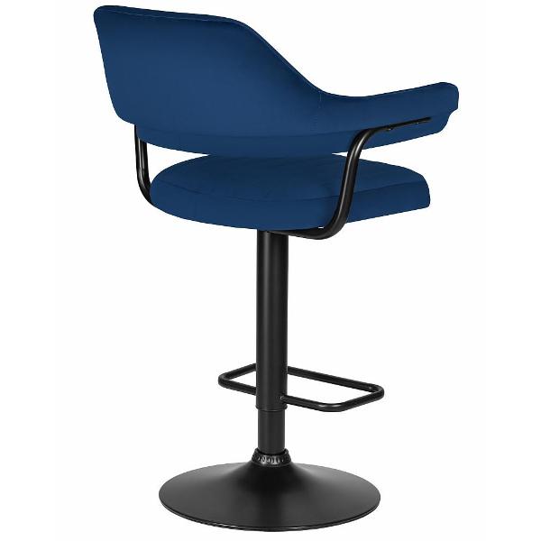 Стул барный DOBRIN Charly Black LM-5019 синий велюр