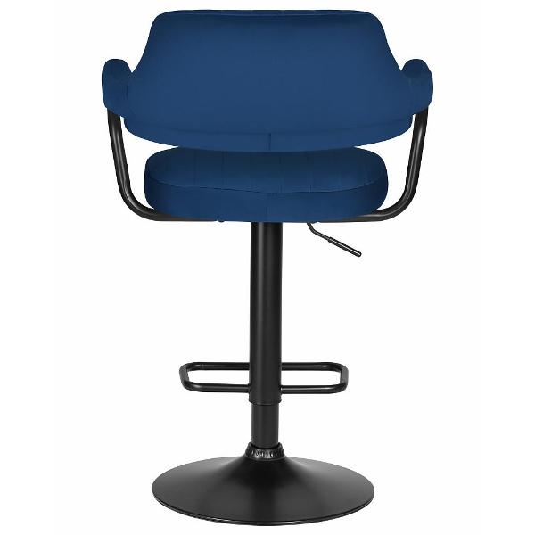 Стул барный DOBRIN Charly Black LM-5019 синий велюр