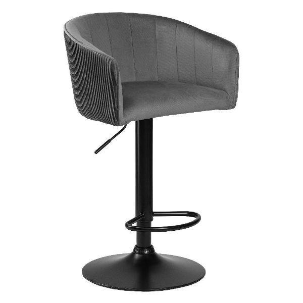 Стул барный DOBRIN Darcy Black LM-5025 серый велюр