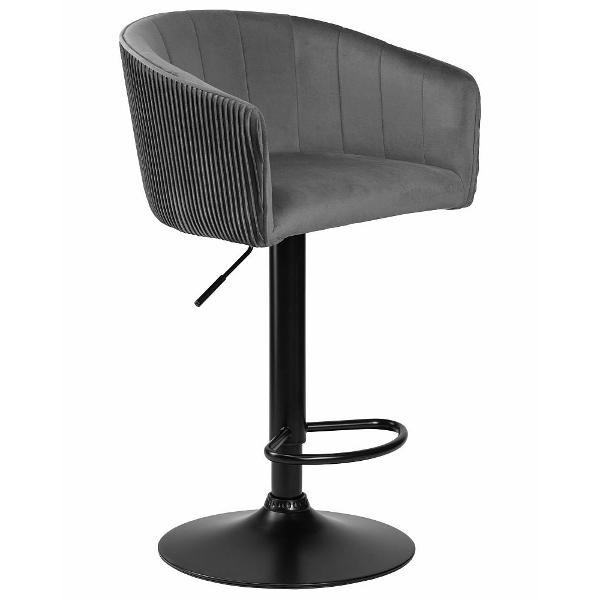 Стул барный DOBRIN Darcy Black LM-5025 серый велюр