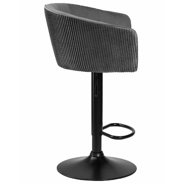 Стул барный DOBRIN Darcy Black LM-5025 серый велюр