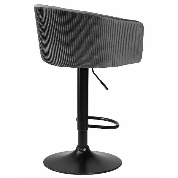 Стул барный DOBRIN Darcy Black LM-5025 серый велюр