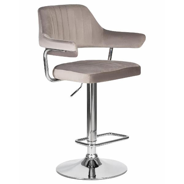 Стул барный DOBRIN Charly LM-5019 серый велюр