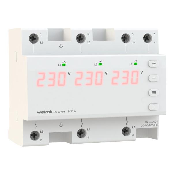 Реле напряжения Welrok D6-50 red