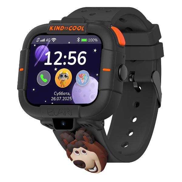 Часы с GPS трекером Elari KidPhone черный фото
