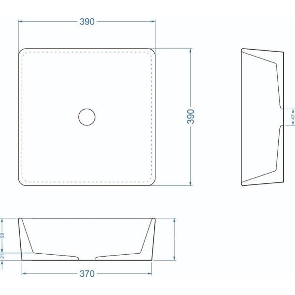 Раковина (умывальник) Uperwood Square Black