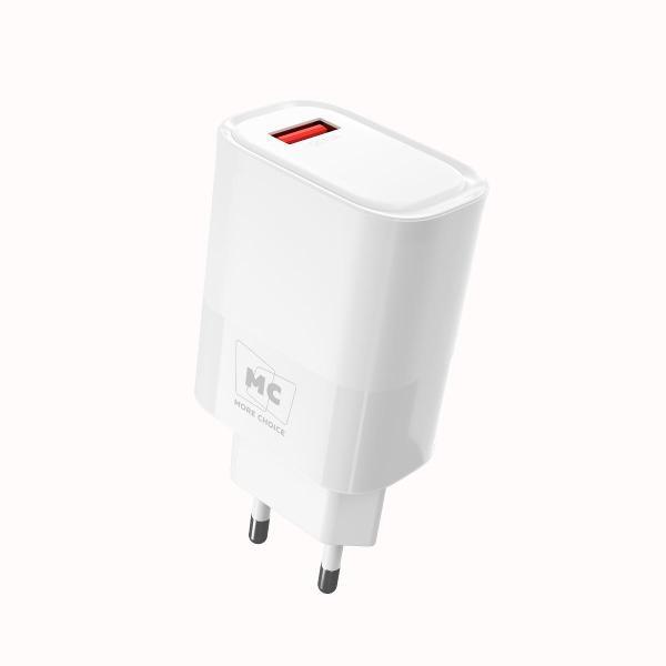 Сетевое зарядное устройство More Choice 1USB 3.0A QC3.0 15W Type-C NC09a белый
