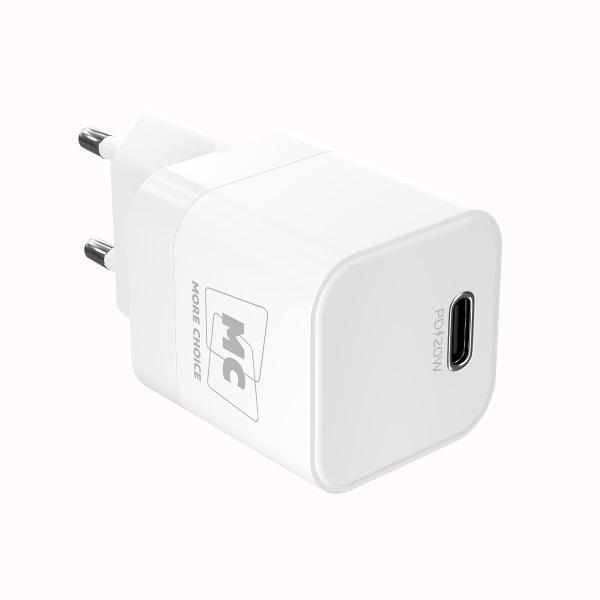 Сетевое зарядное устройство More Choice 1Type-C 3.0A PD 20W NC86i White
