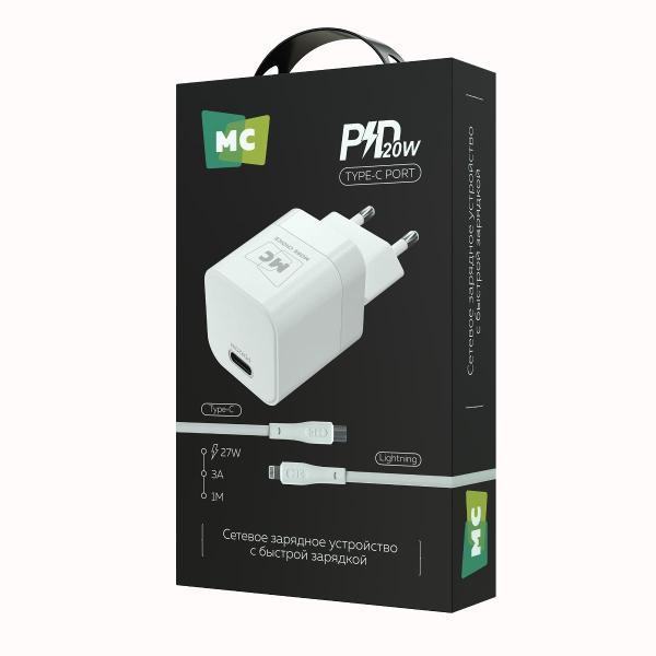 Сетевое зарядное устройство More Choice 1Type-C 3.0A PD 20W NC86i White