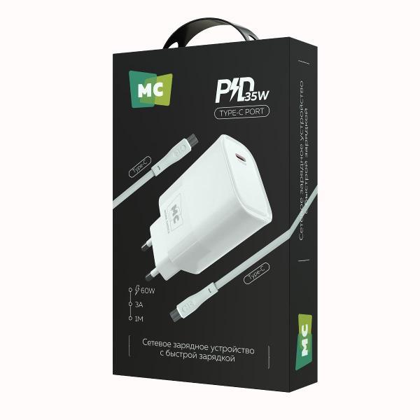 Сетевое зарядное устройство More Choice 1Type-C 3.0A PD 35W NC68a White