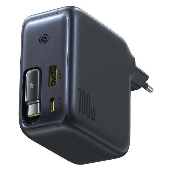 Сетевое зарядное устройство Baseus EnerCore CJ11 with Retractable Cable 2C+U 100W