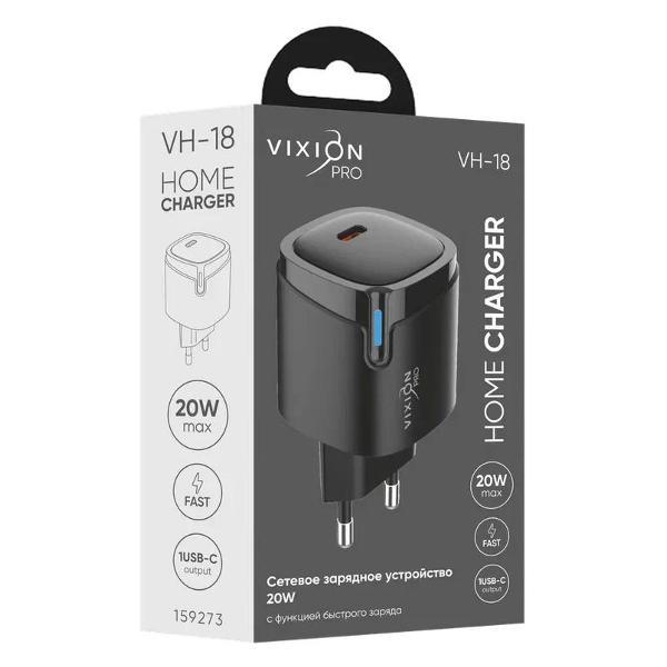 Сетевое зарядное устройство Vixion VH-18 1-Type-C Power Delivery 20W черный