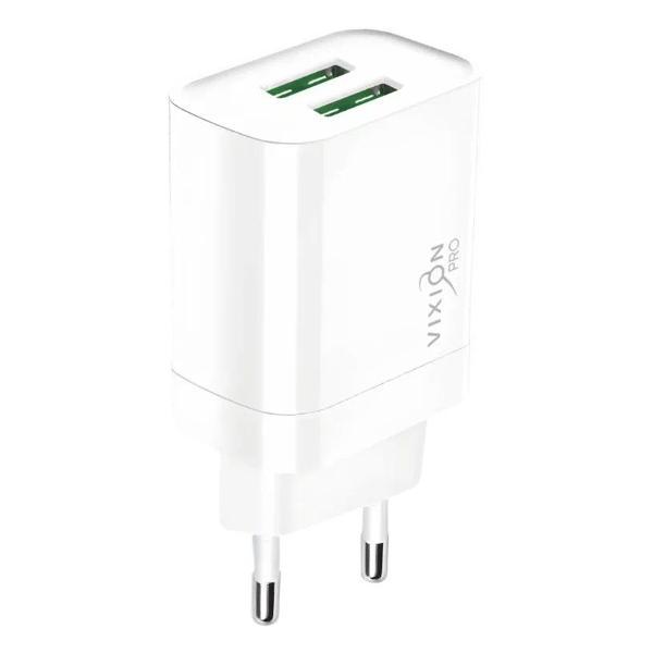 Сетевое зарядное устройство Vixion VH-27 2-USB/2.4A Whire фото