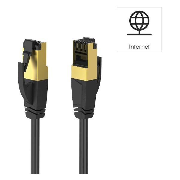 Сетевой кабель LAN Hama CAT8 патч-корд S/FTP, скорость до 40 Гбит/с, 3 м, чёрный 200693