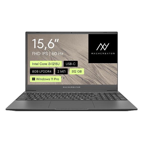 Ноутбук Machcreator One i3 G2/15.6"/Core i3 1215U/8/512/Win11 темно-серый (JJ00G100HRU)
