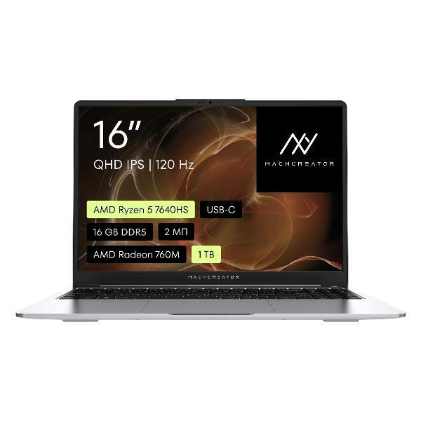 Ноутбук Machcreator Genesis R16/16"/Ryzen 5 7640HS/16/1ТБ/без ОС серебристый металл (JJ00G300HRU)