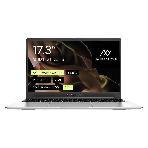 Ноутбук Machcreator Genesis R17/17.3"/Ryzen 5 7640HS/16/1ТБ без ОС серебристый металл (JJ00G400HRU)