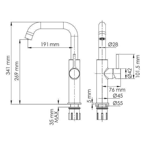 Смеситель Wasserkraft A8577 Gold