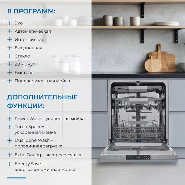 Встраиваемая посудомоечная машина ZUGEL ZDI608