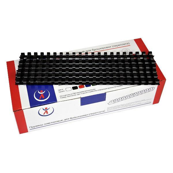 Пружина пластиковая для переплета РеалИСТ 10мм, черные (2068)