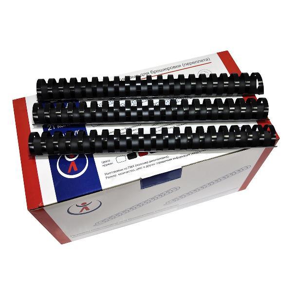 Пружина пластиковая для переплета РеалИСТ 16мм, черные (2094)