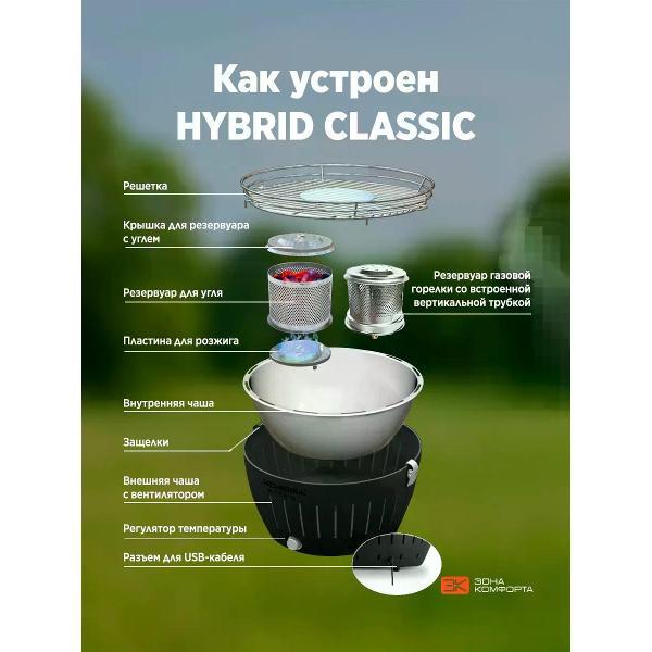 Угольный гриль LotusGrill Hybrid Classic Anthracite Grey