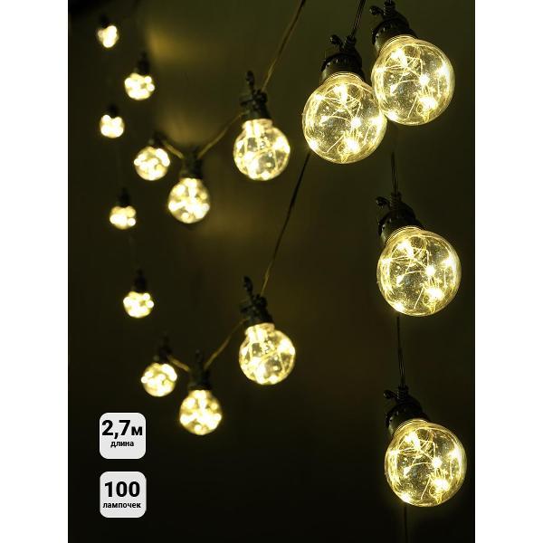 Электрическая гирлянда SHLights LDM100WW-10PB