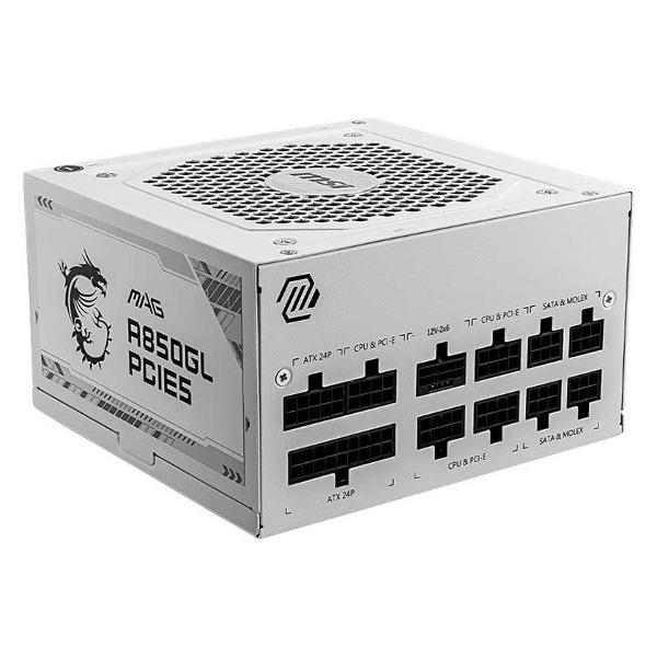 Блок питания MSI MAG A850GL PCIE5 белый золотистый