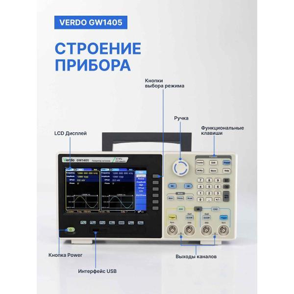 Генератор сигналов VERDO GW1405 , 500 Мвыб/с с поверкой