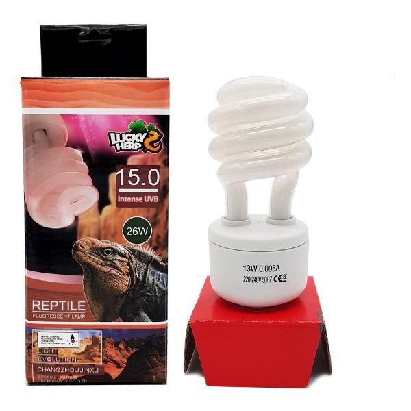 Лампа FERMERZ Lucky Herp UVB 15.0 26Вт, E27 для всех тропических и субтропических рептилий