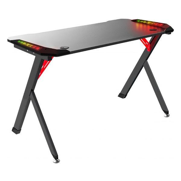 Стол компьютерный игровой Defender Spirit, RGB-подсветка, черный