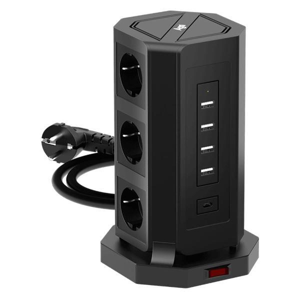 Сетевой фильтр AGNI TP-VD5U9E-C-2m-black