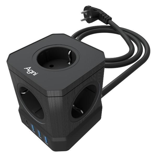 Сетевой фильтр AGNI TP-VE4U5E-C-W-3m черный