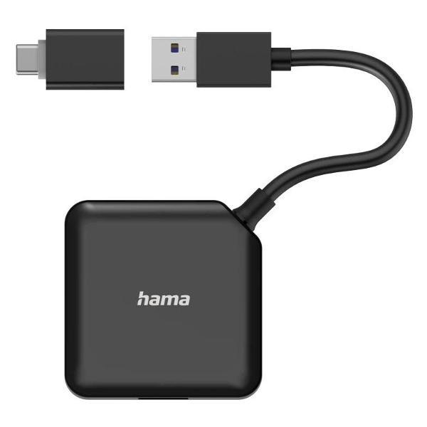 Разветвитель для компьютера Hama 4 порта, 4x USB-A - USB 3.2 Gen1, 5 Гбит/с. USB-C, 200116