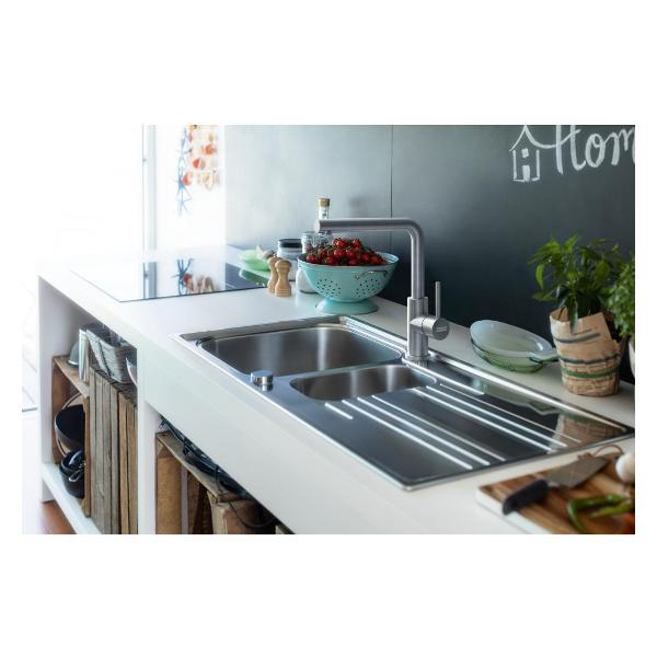 Смеситель Franke Smart Glenda с выдвижным шлангом, нержавеющая ст